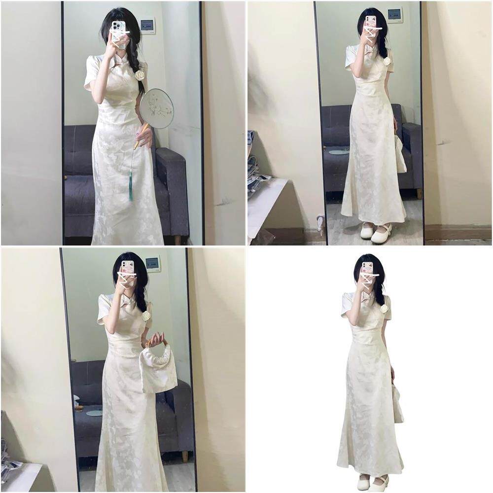 新中式国风改良旗袍洋装女夏2025新款小个子高级感年轻汉服长裙