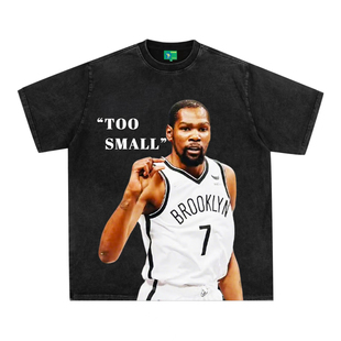 复古圆领高街休闲纯棉短袖 直喷透气印花美式 T恤潮 数码 杜兰特美式