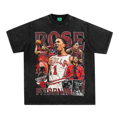 美式复古数码直喷印花圆领短袖