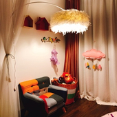 欧式 宫廷客厅房羽毛落地灯卧室创意灯具七彩轻奢ins主播智能台灯