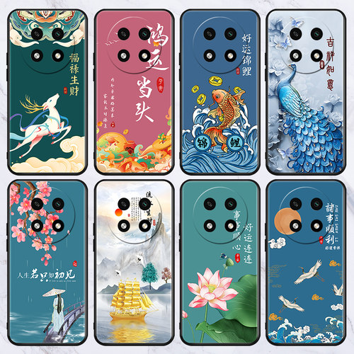 防摔软硅胶耐脏Oppo国潮风保护套