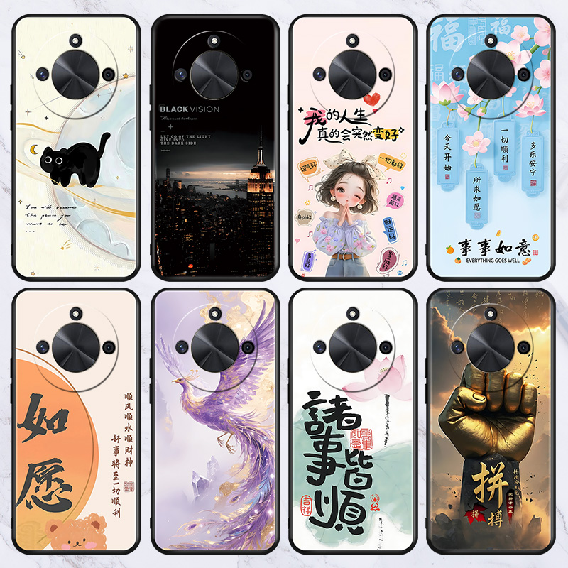 适用于荣耀power/400/300/90gt/80pro手机壳50se/8x/9青春版/play批发卡通软套9c/10t/6c/7t防摔x50i+/畅玩9a