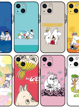 姆明一家亚美卡通手机壳适用苹果15 14 13 12 11promax硅胶软套iPhone15/14plus全包13/12mini防摔磨砂可爱