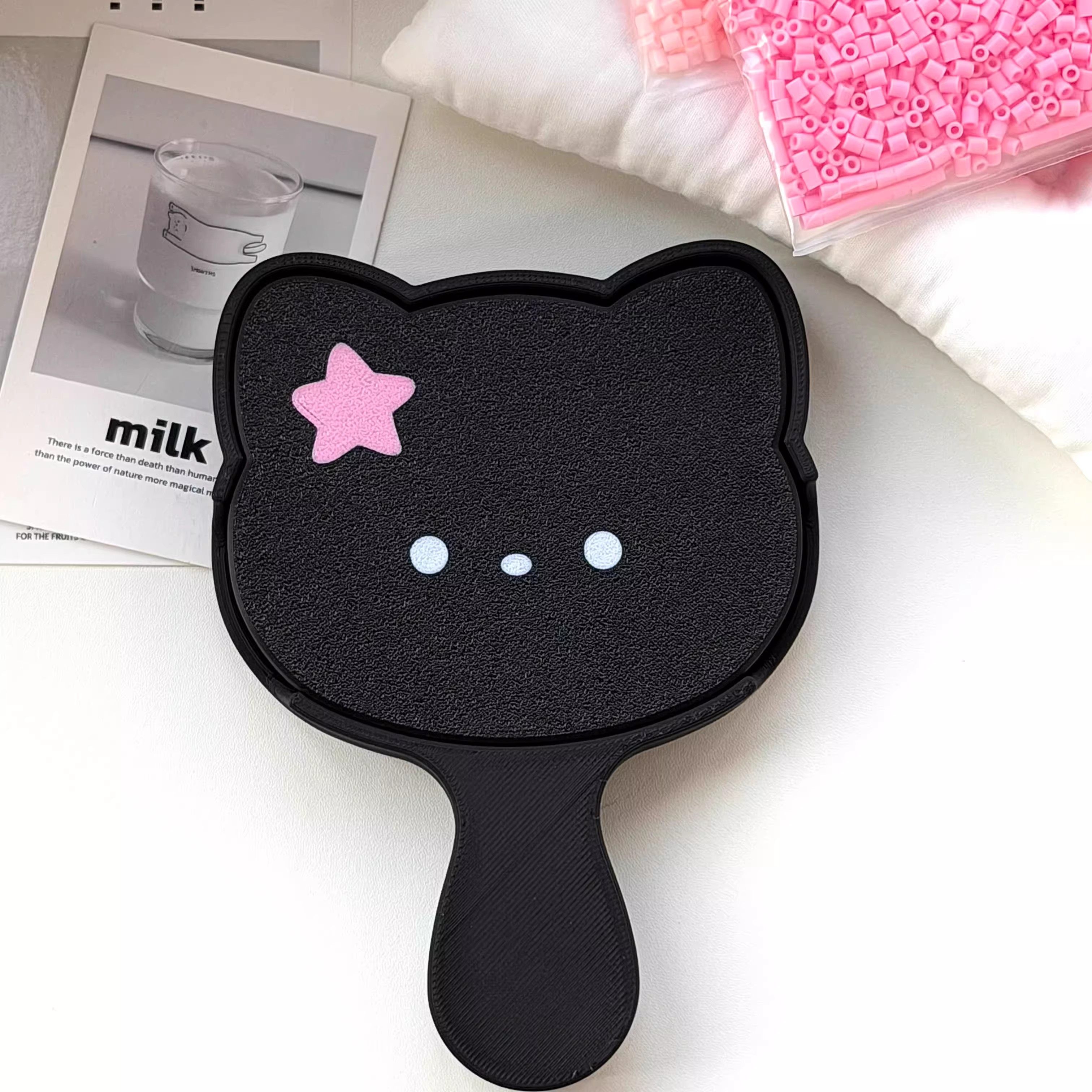 粉墨星星小猫带盖多功能不卡豆收纳神器拼豆辅助拼豆工具收纳铲,模玩/动漫/周边/娃圈三坑/桌游,动漫挂件/文具,淘宝优惠券,粉丝福利购,淘宝优惠卷