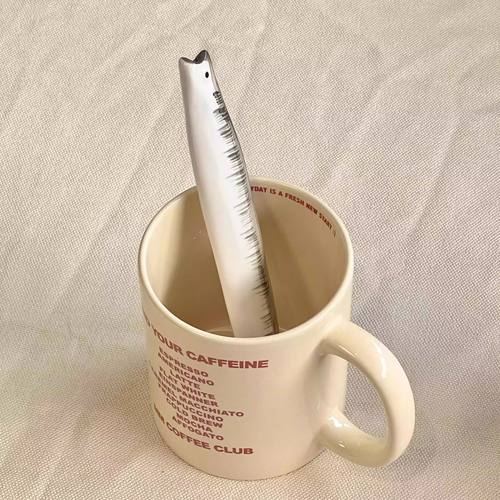 摸鱼专属仿真咸鱼创意陶瓷吸管