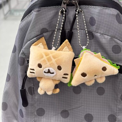 三明治小猫玩偶毛绒挂件包包挂饰