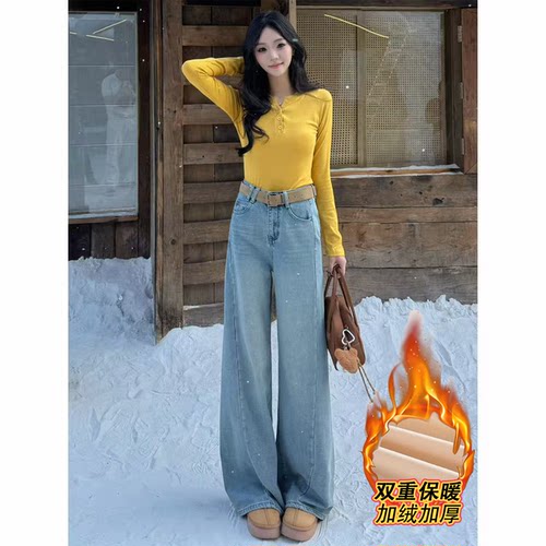 浅蓝色牛仔裤女2025年新款