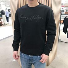 Tommy正品美版卫衣男装加绒加厚时尚都市休闲男士外穿秋冬款