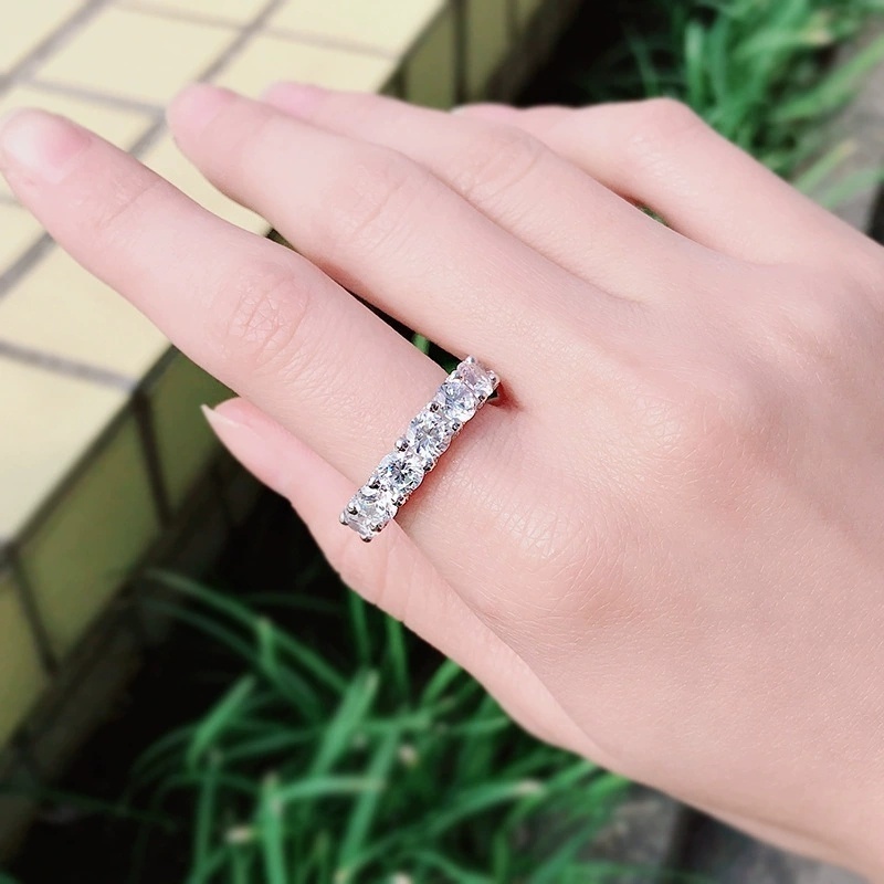 925银小众设计莫桑石高碳钻夸张麻绳大中指环水滴排钻戒指女