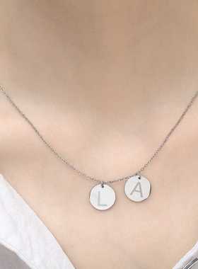 可定制！欧美圆片diy定做项链