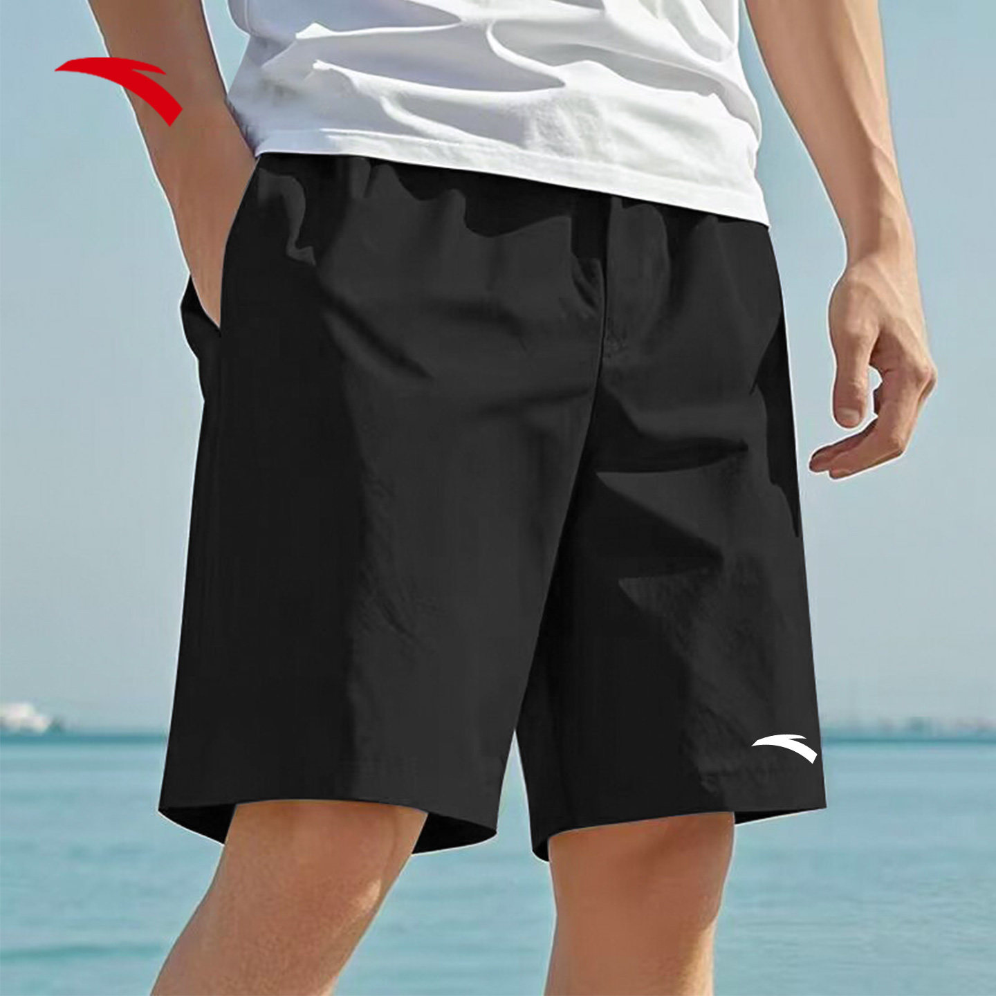 安踏短裤男士夏季冰丝外穿速干宽松篮球裤子五分休闲运动裤衩男生