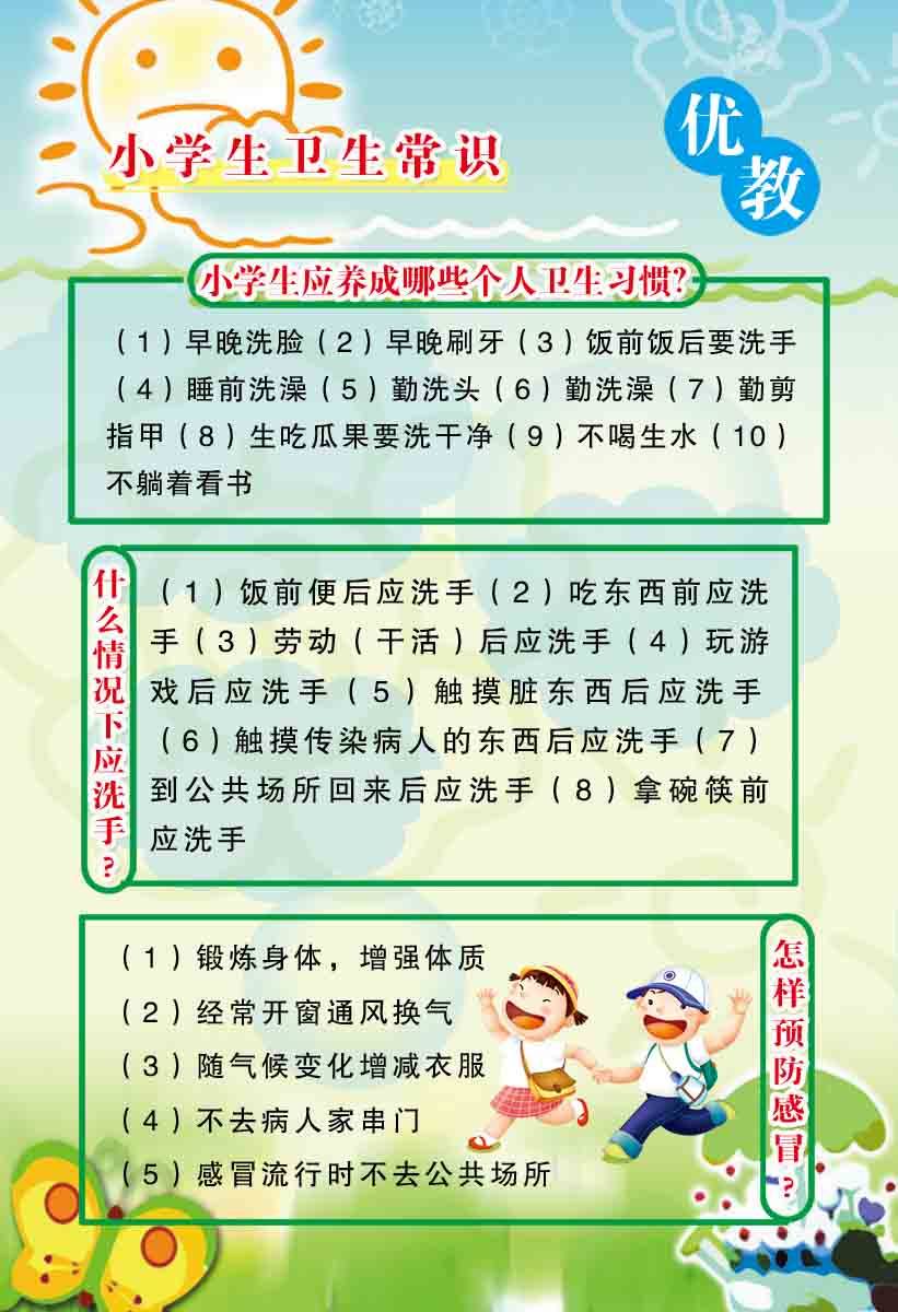 341画布海报展板喷绘素材贴纸1471小学生卫生常识 (4)