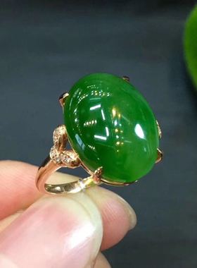 天然新疆和田碧玉翡翠日韩风戒指