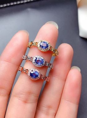 天然斯里兰卡活口克拉蓝宝石戒指