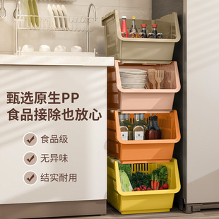 叠加菜篮蔬果置物架多层收纳地式玩具置架子塑料架厨房多功能杂物