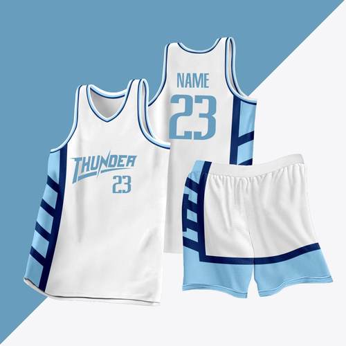 全身数码定制印刷成人儿童篮球服套装球衣比赛训练队服LB106 白色