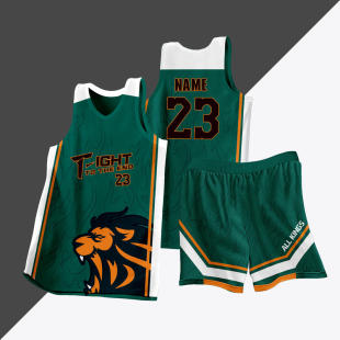 全身数码定制印刷成人儿童篮球服套装球衣比赛训练队服LB077 绿色