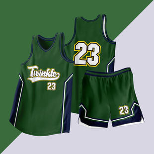 全身数码定制印刷成人儿童篮球服套装球衣比赛训练队服LB049 绿色