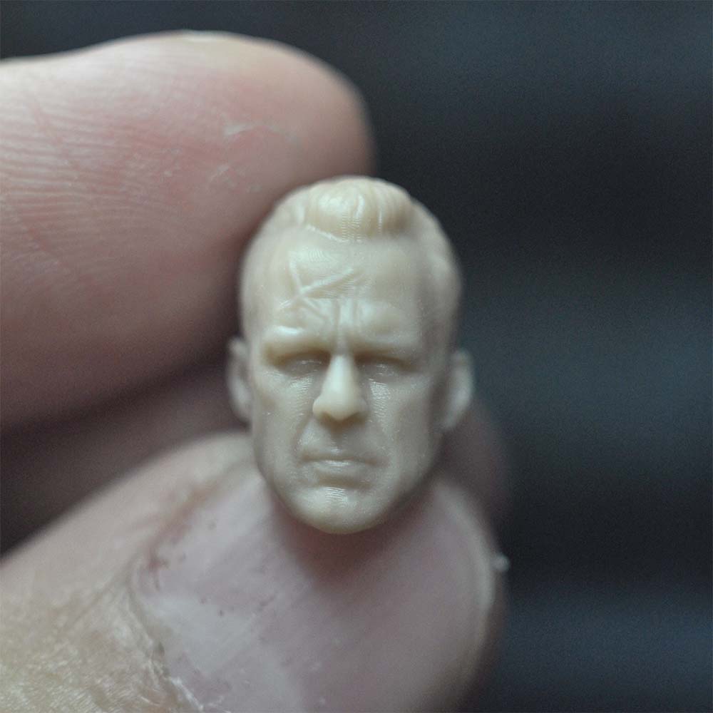 1/18 3.75寸 布鲁斯威利斯头雕 罪恶之城  暗源 真人头雕 白膜