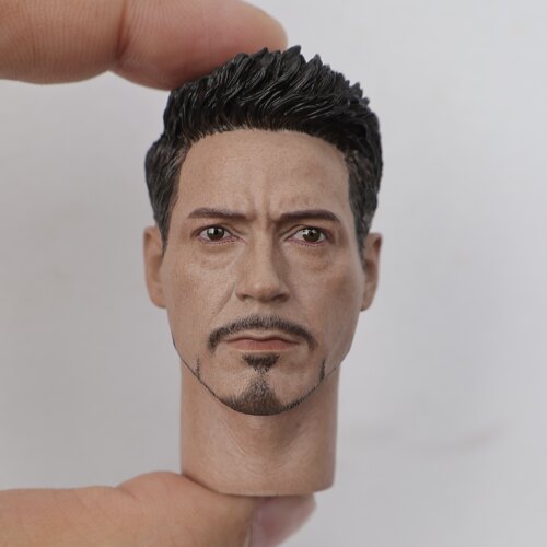 现货 高品质 1/6 钢铁侠托尼头雕 可接钢铁侠 肤色自然不黑 MK50