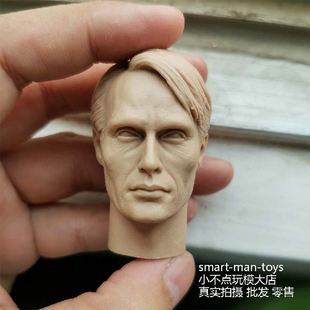 1/6白模 美剧 汉尼拔1.0头雕 麦德斯米科尔森 兵人配件