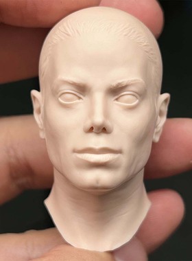 1/6 白模 迈克尔杰克逊头雕 Michael Jackson 光头植发版兵人配件