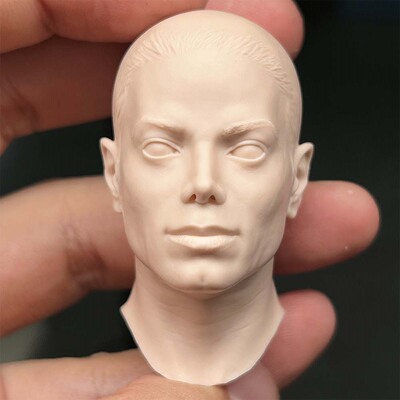 1/6 白模 迈克尔杰克逊头雕 Michael Jackson 光头植发版兵人配件