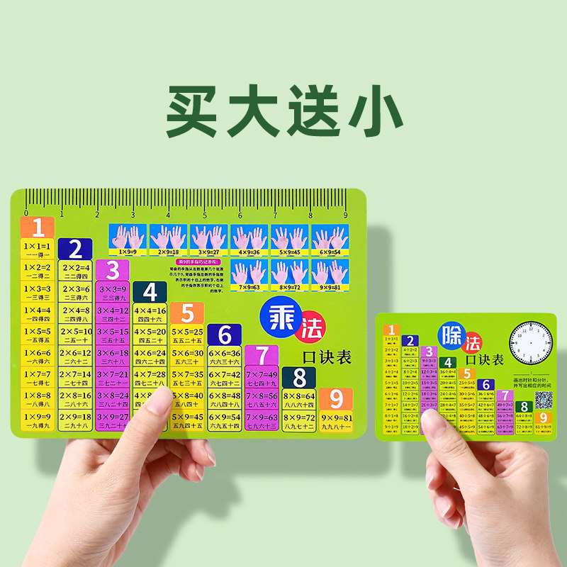 【护眼版】乘除法口诀表买一送一