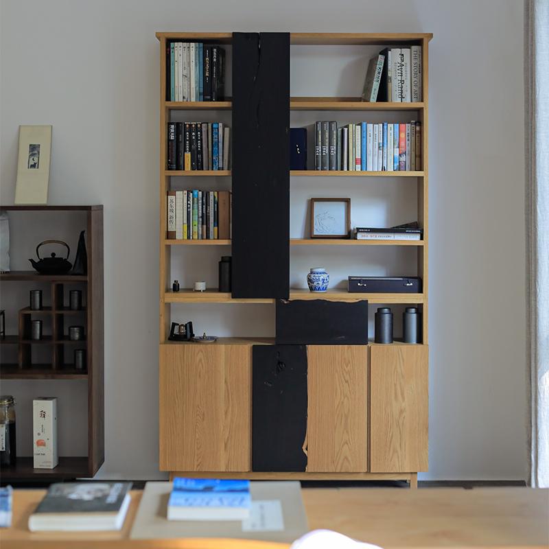 侘寂简约书柜茶室博古架野径