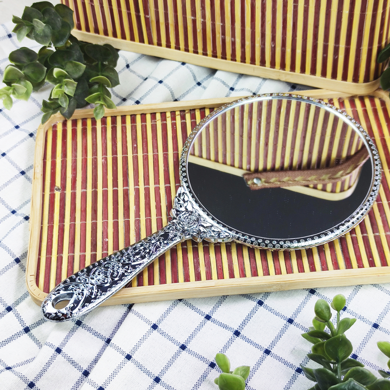 韩国进口公主镜便携 简约欧式美容化妆镜 小镜子随身手柄镜子大号