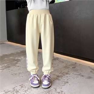 新款 023秋季 儿童纯棉小毛圈裤 子 品牌外贸童装 女宝宝运动长裤 韩版