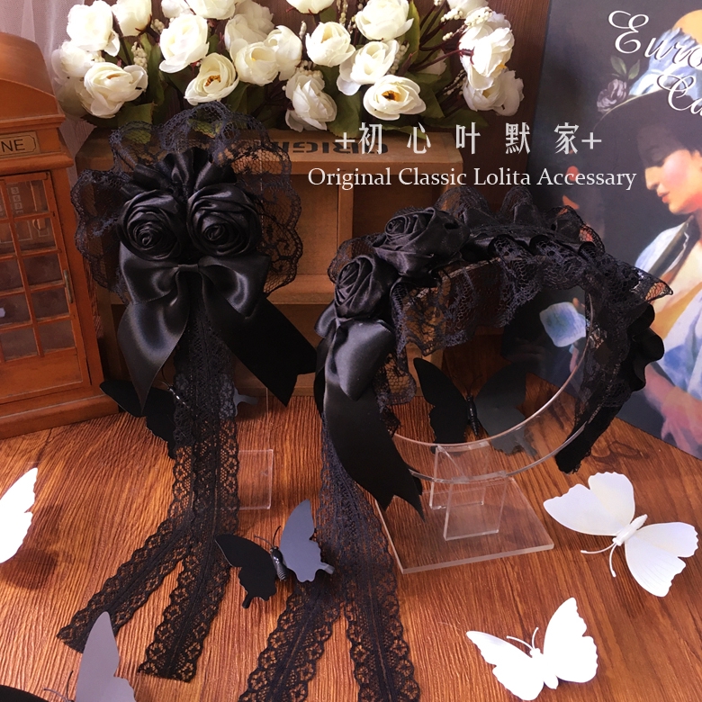 黑夜来临手工优雅花朵发夹