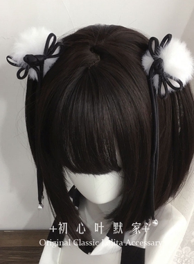 lolita毛球发夹蝴蝶结发饰