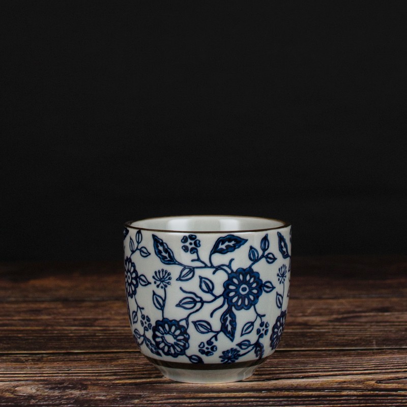 单杯仿古茶碗陶瓷手绘茶具品茗杯功夫茶杯日式单杯主人杯茶盏建盏