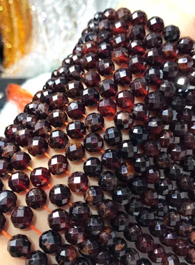 鑫磊水晶5A大颗粒8mm天然橙石榴石切面足球面半成品配饰配件包邮