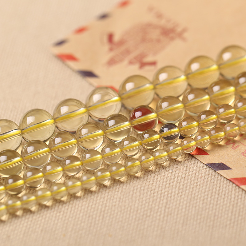 鑫磊DIY饰品柠檬黄水晶材料串珠