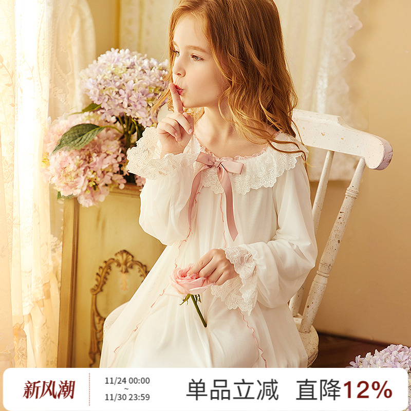 rosetree春秋宫廷长袖甜美睡衣