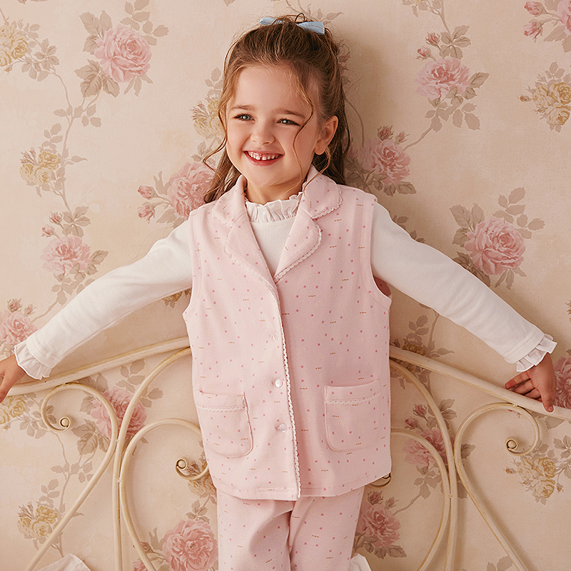 儿童背心马甲女秋冬季纯棉上衣