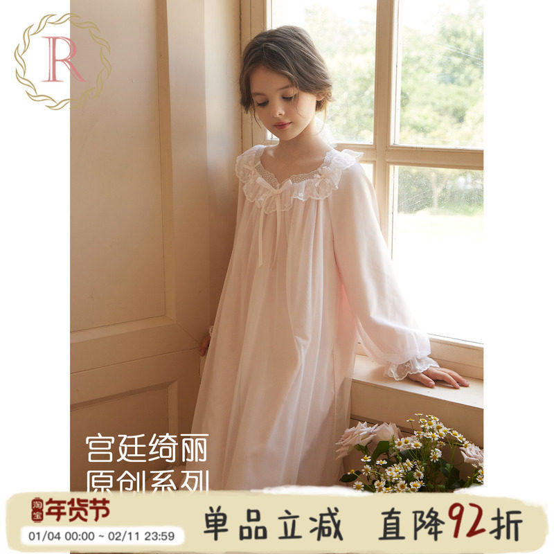 RoseTree女童公主睡裙儿童春秋季长袖女孩宫廷风洋气睡衣2025新款,童装/婴儿装/亲子装,家居裙/睡裙,淘宝优惠券,粉丝福利购,淘宝优惠卷