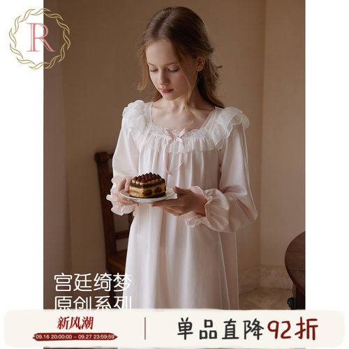 女童法式公主宫廷风家居小白裙