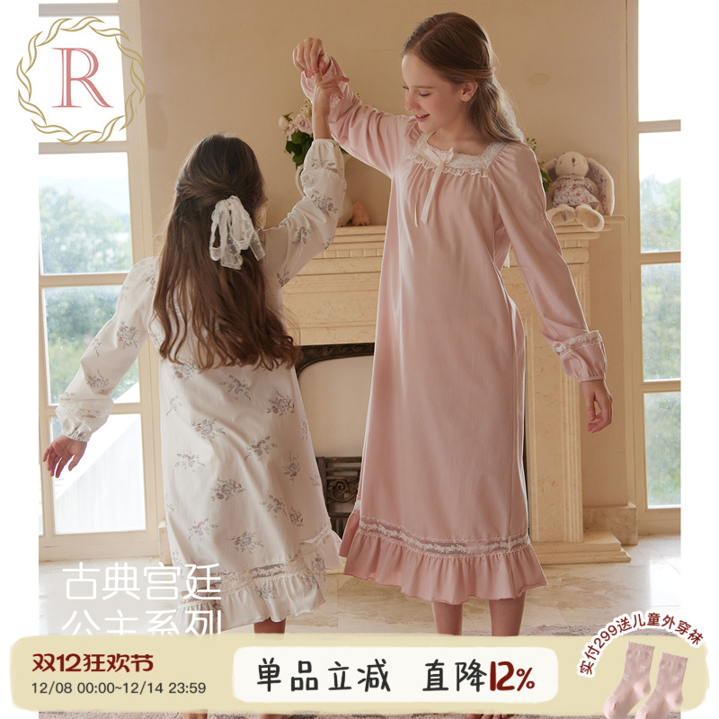 女童古典宫廷公主风纯棉睡裙