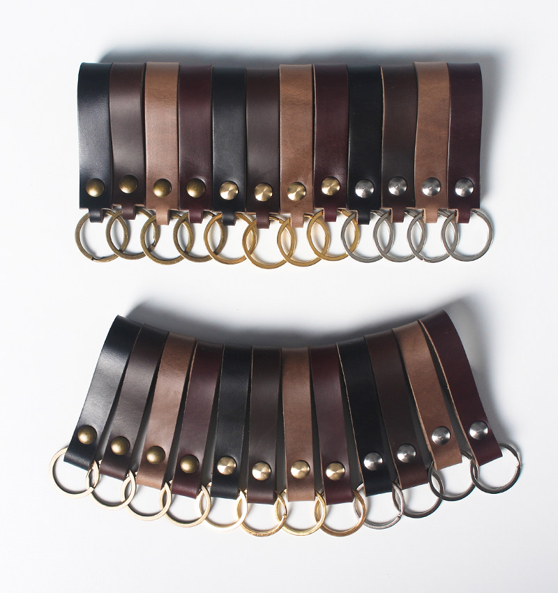 美国霍尔文纯牛皮手工个性钥匙扣复古真皮汽车钥匙链情侣男女挂件