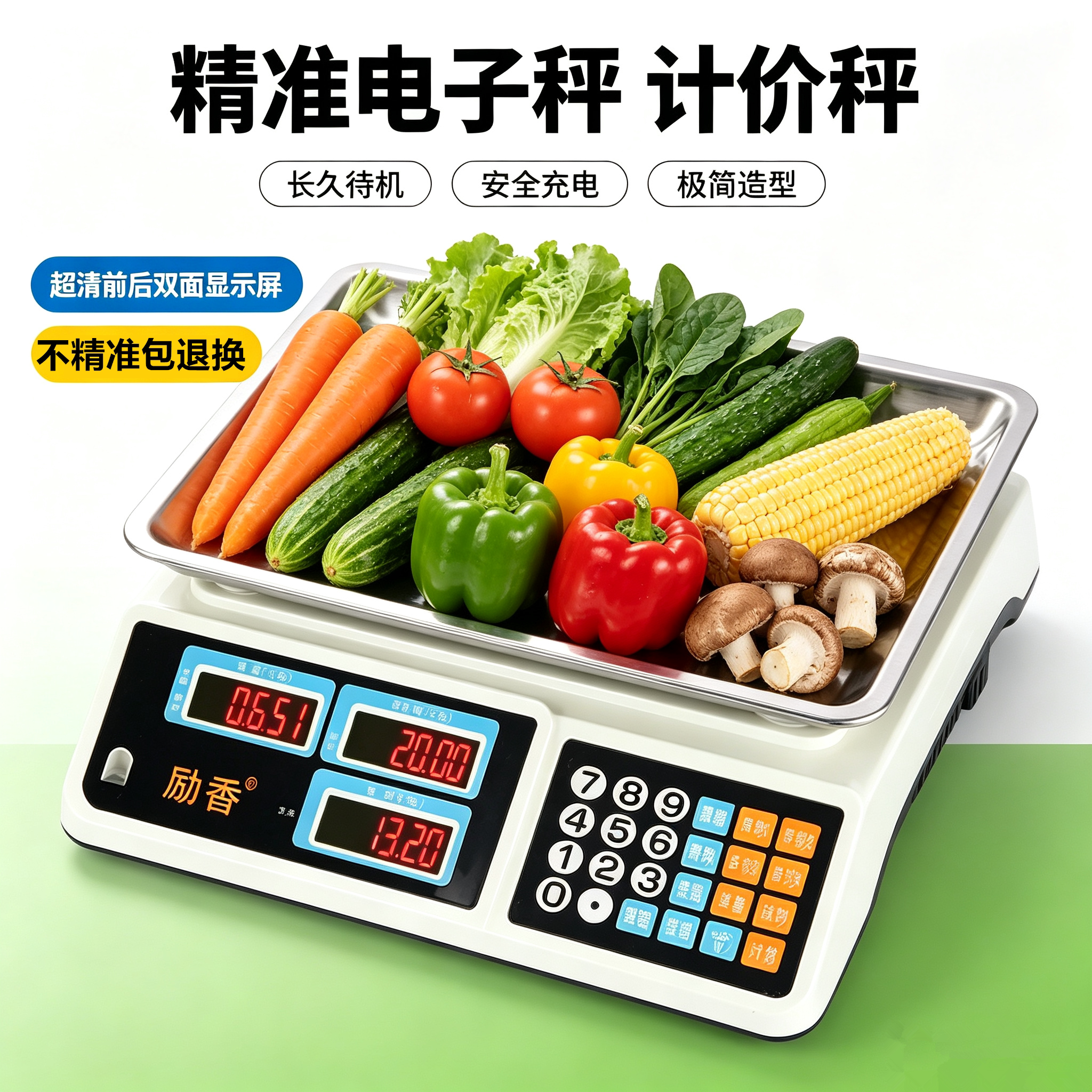 电子称高精准电子秤商用摆摊厨房秤市斤台称重水果超市30kg便携式