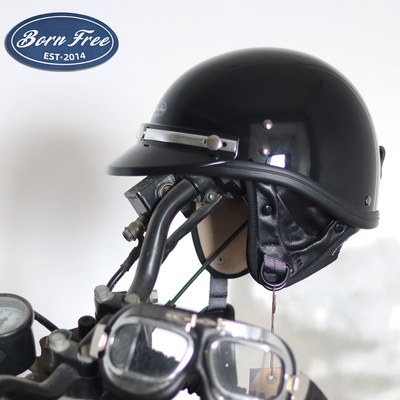 BornFree复古半盔骑行巡航头盔