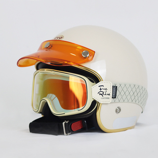 台湾evo复古摩托车头盔轻便踏板43盔男女电动车半盔小盔体骑行帽