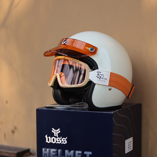 VOSS复古摩托车头盔轻便踏板43盔男女电动车半盔小盔体骑行帽