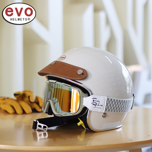 evo kedon复古头盔43男女通用小盔体踏板头盔巡航通勤全盔摩托车