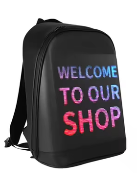 全新LED屏幕背包广告商务运动休闲双肩背包LED发光背包可定制logo