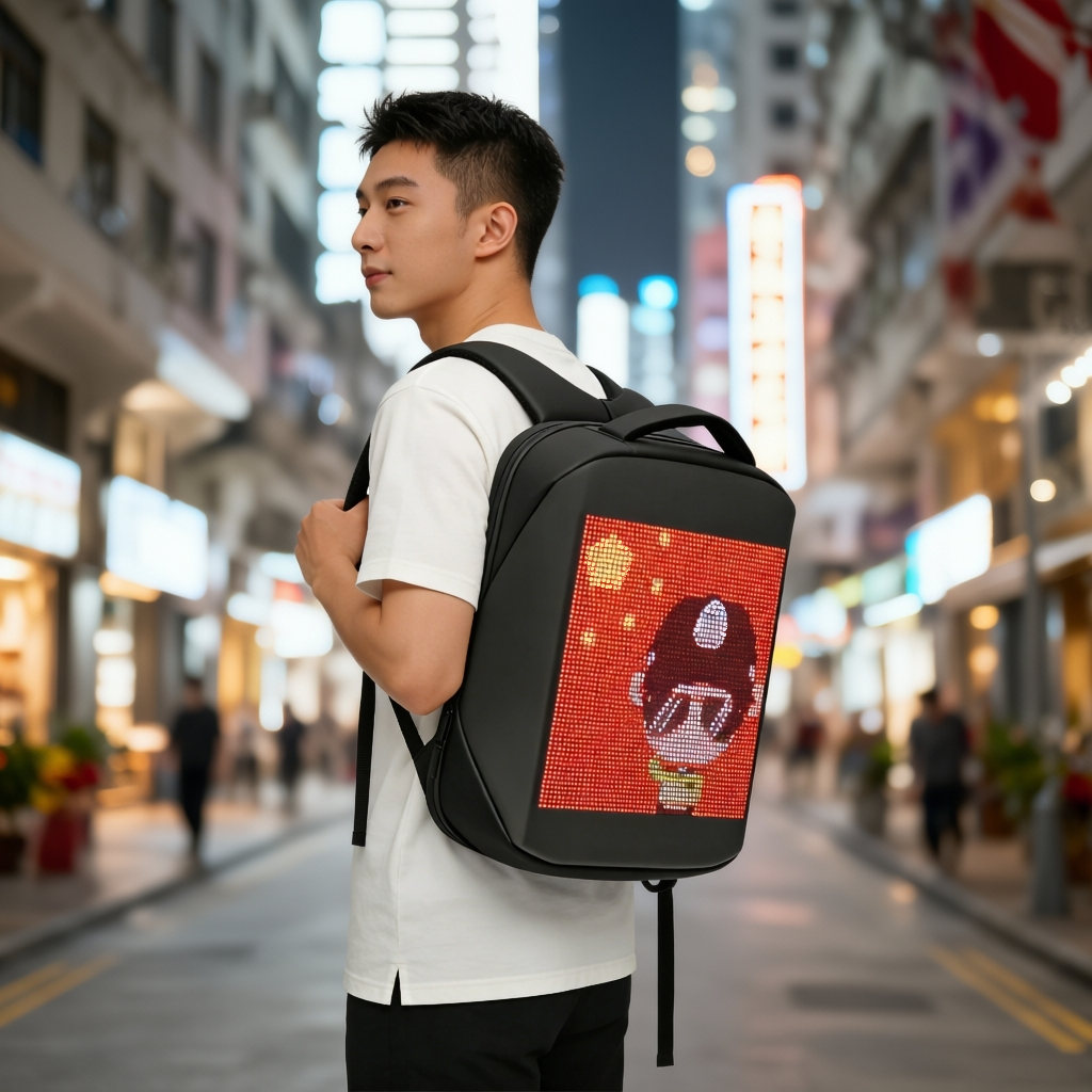 LED屏幕背包户外防水双肩背包