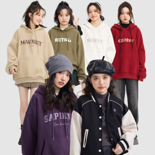 外套合集好看加绒加厚卫衣女2023新款 卫衣 秋冬 清仓3件65折